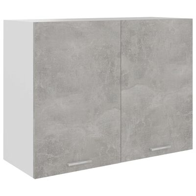 vidaXL Висящ шкаф, бетонно сив, 80x31x60 см, ПДЧ