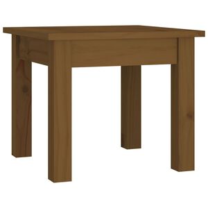 vidaXL Кафе маса, меденокафява, 35x35x30 см, бор дърво масив