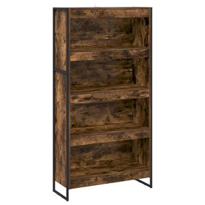 vidaXL Шкаф за книги 80 x 30 x 155 см Инженерна дървесина Димящ дъб