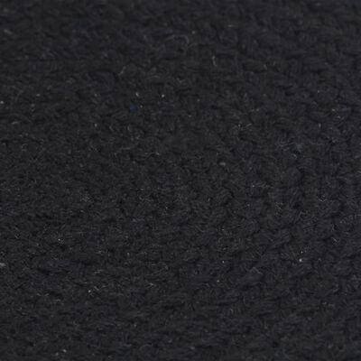 vidaXL Подложки за хранене, 6 бр, черни, 38 см, кръгли, памук