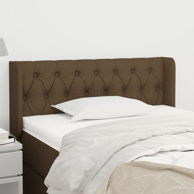 vidaXL Горна табла за легло, тъмнокафява, 93 x 16 x 78/88 см, плат