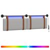 vidaXL Табла за легло висяща С LED осветление Облачно сиво Антично PU