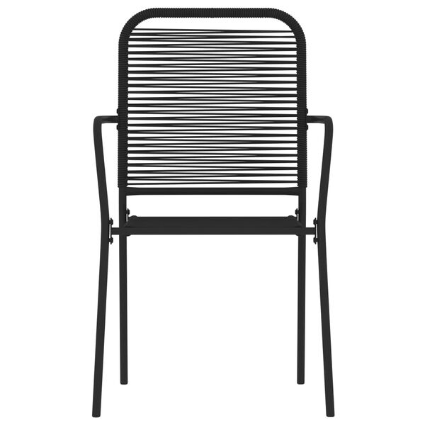 vidaXL Градински трапезен комплект, 7 части, черен