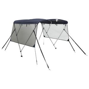vidaXL Тента за лодка с 3 дъги мрежести страници 183x(137-152)x137 см