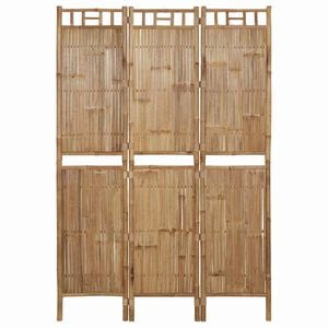 vidaXL Параван за стая, 3 панела, бамбук, 120x180 cм