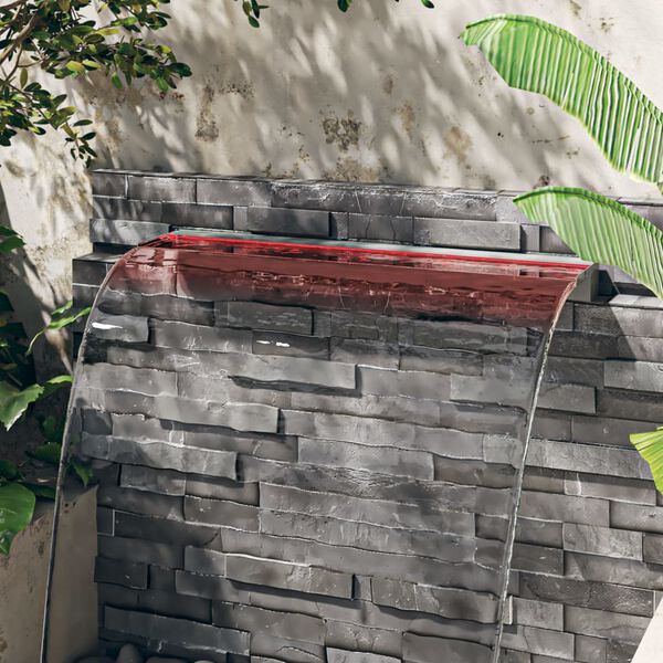 vidaXL Преливник за водопад с RGB LED, неръждаема стомана, 108 см