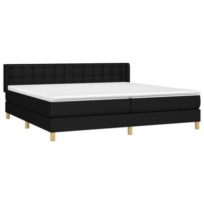 vidaXL Боксспринг легло с матрак, черно, 200x200 см, плат