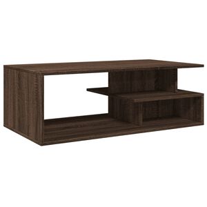 vidaXL Кафе маса, кафяв дъб, 102x55x35 см, инженерно дърво