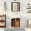 vidaXL Комплект мебели за баня с рафт 2 pcs Кафяво Инженерно дърво