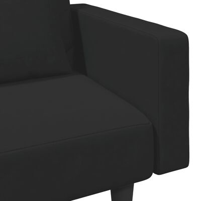 vidaXL Комплект дивани 2 части с възглавници черен кадифе