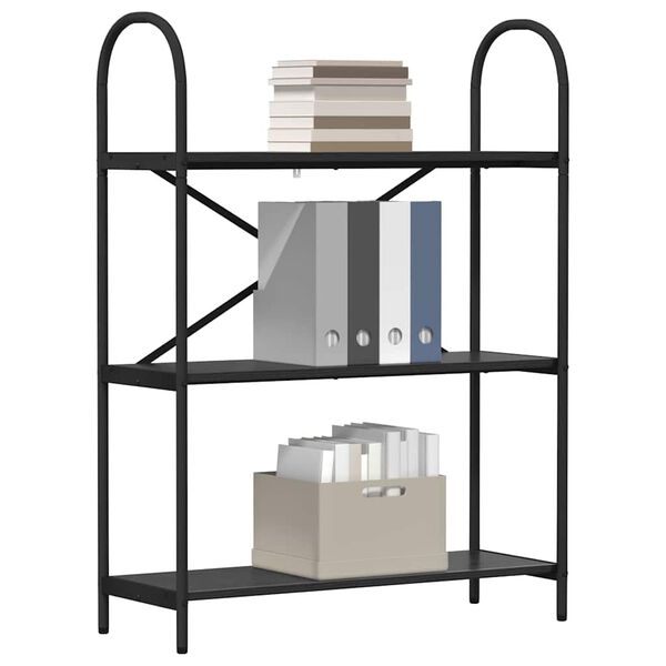 vidaXL Рафт за книги Черния дъб 80 x 30 x 109 см Инженерно дърво