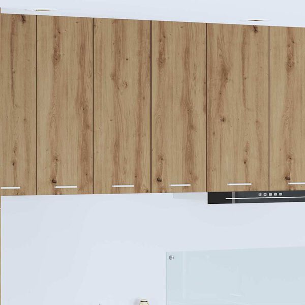 vidaXL Висящ шкаф с врата Занаятчийски дъб и бяло 30 x 31 x 80 см