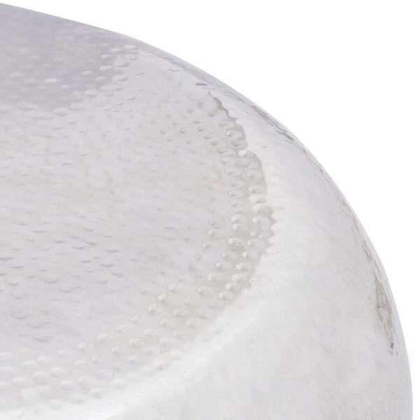 vidaXL Кована алуминиева маса за кафе, сребриста