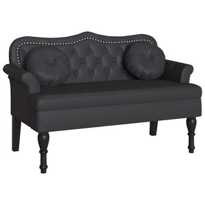 vidaXL Пейка Честърфилд Черно 120.5 x 65 x 75 см Изкуствена