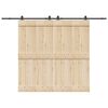 vidaXL Комплект механизъм за плъзгаща врата, 305 см, стомана, черен