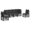 vidaXL Комплект дивани за открито с възглавница 6 pcs Черно Полиестер