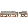 vidaXL Комплект дивани за открито 7 pcs Естествено и светло сиво