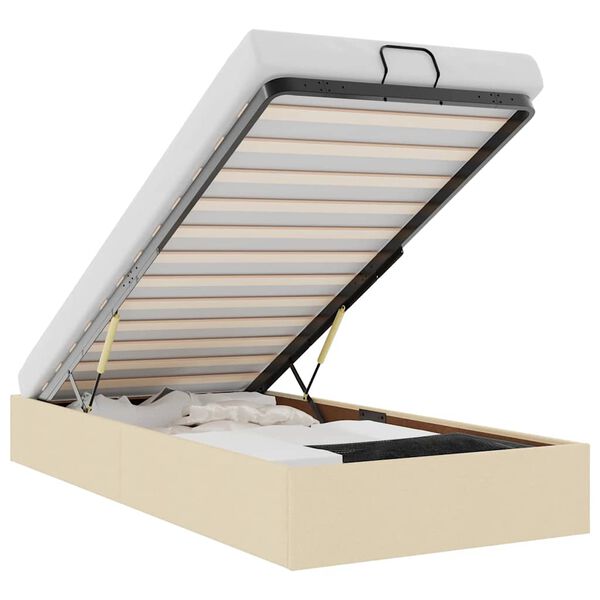 vidaXL Османска рамка за легло без матрак, кремава, 80x200 см, плат