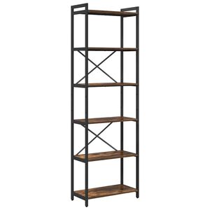 vidaXL Рафт за книги 60 x 30 x 189,5 см Инженерна дървесина Димян дъб