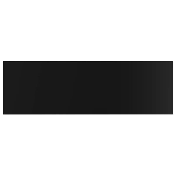 vidaXL Рафтове за етажерка, 4 бр, черен гланц, 80x20x1,5 см, ПДЧ