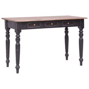 vidaXL Бюро с 3 чекмеджета, 117x57x75 см, махагоново дърво масив