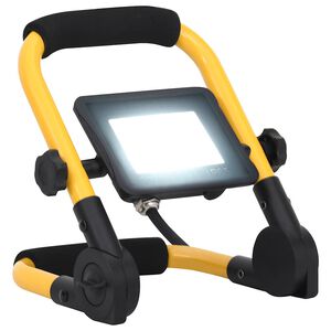 vidaXL LED прожектор с дръжка, 20 W, студено бяло