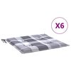vidaXL Възглавници за столове 6 бр сиво каре 50x50x3 см Оксфорд плат