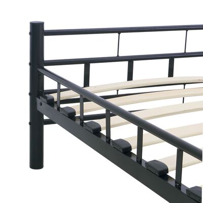 vidaXL Рамка за легло, черна, стомана, 140x200 cм