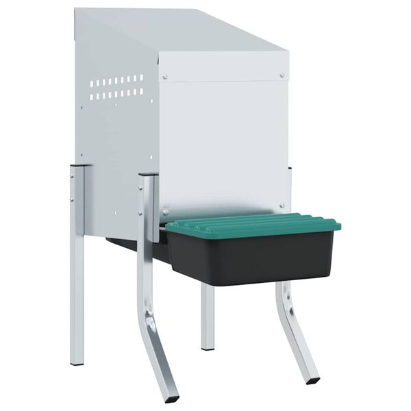 vidaXL Кутия за гнездене за пилета с 1 отделение и крака, поцинкована стомана