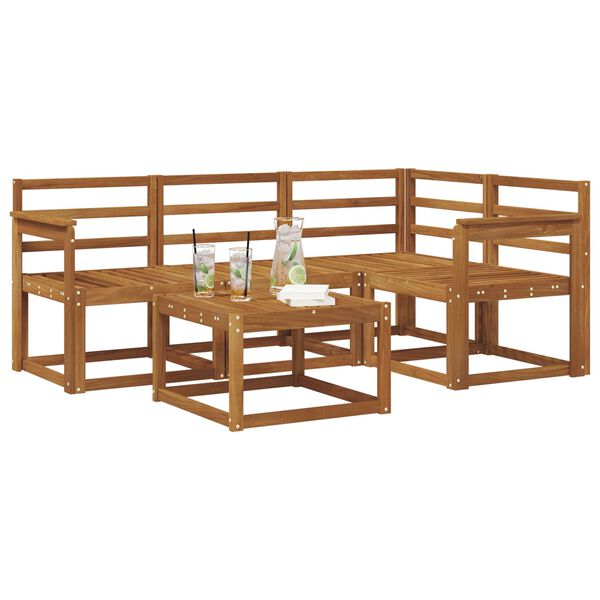 vidaXL Комплект дивани за открито 5 pcs Естествен