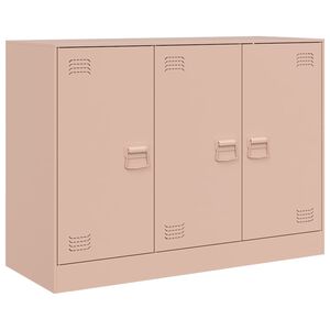 vidaXL Бюфет, розов, 99x39x73 см, стомана