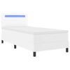 vidaXL Легло с пружинирана основа Бяло 100 x 200 cm Изкуствена