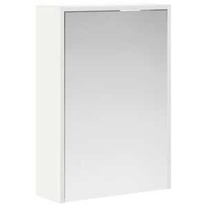 vidaXL Шкаф с огледало за баня Бяло 43 x 16 x 62.5 см Инженерно дърво