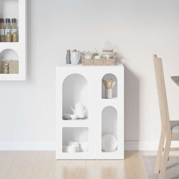 vidaXL Служебен шкаф Бяло 59 x 35 x 80.5 см Инженерно дърво