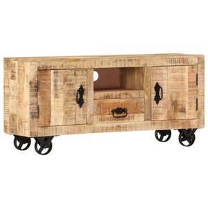 vidaXL Шкаф за телевизор, груба мангова дървесина, 110x30x50 cм