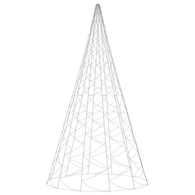 vidaXL Коледна елха на флагщок, топло бяло, 3000 LED, 800 см