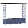 vidaXL Повдигнато легло с решетка и покривка Сиво 203 x 40 x 136 см ПП