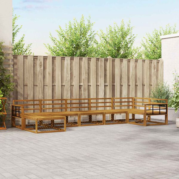 vidaXL Комплект дивани за открито 7 pcs Естествен