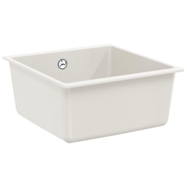 vidaXL Мивка Бяло 430 x 460 мм 80% Кварц и 20% Смола