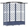 vidaXL Повдигнато легло с решетка и покривка Сив 163 x 40 x 126 см ПП