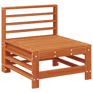 vidaXL Градинен среден диван Масивна боровина Восъчно кафяво бор