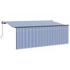 vidaXL Прибираща се тента Синьо и бяло 400 x 200 cm