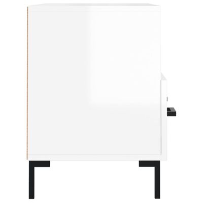 vidaXL ТВ шкаф, бял гланц, 80x36x50 см, инженерно дърво