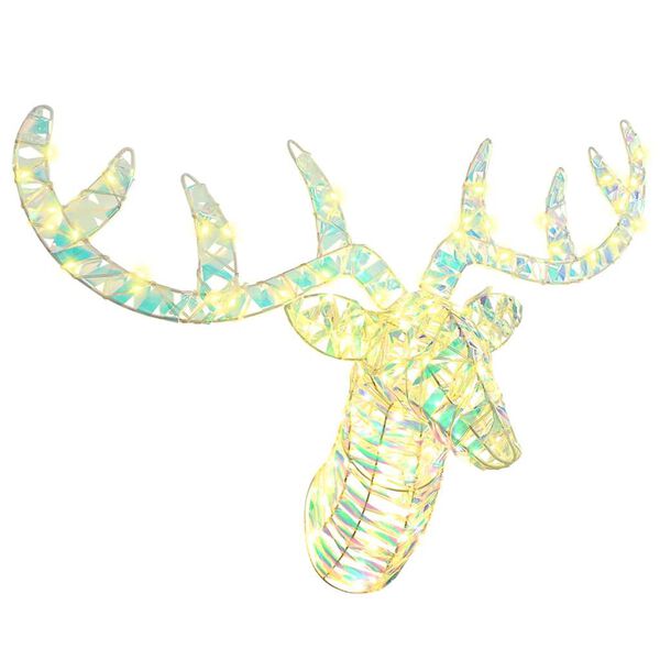 vidaXL Дядо Коледа, който дърпа шейна Топло бяло PET