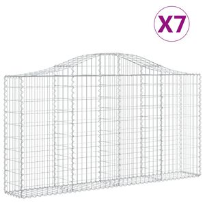 vidaXL Габионни кошници арка 7 бр 200x30x100/120 см поцинковано желязо