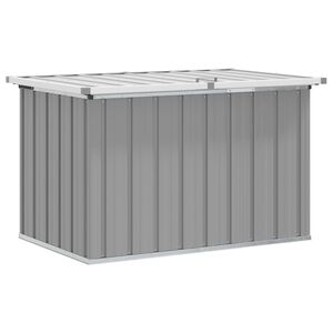 vidaXL Градински сандък за съхранение, сив, 109x67x65 см