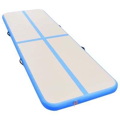 vidaXL Надуваем дюшек за гимнастика с помпа, 400x100x10 см, PVC, син