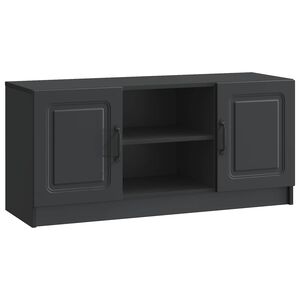 vidaXL ТВ шкаф Черно 102 x 34,5 x 47 см Инженерна дървесина