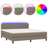 vidaXL Боксспринг легло с матрак и LED, таупе, 160x200 см, плат