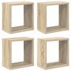 vidaXL Стенни кубични рафтове, 4 бр, дъб сонома, 26x15x26 см